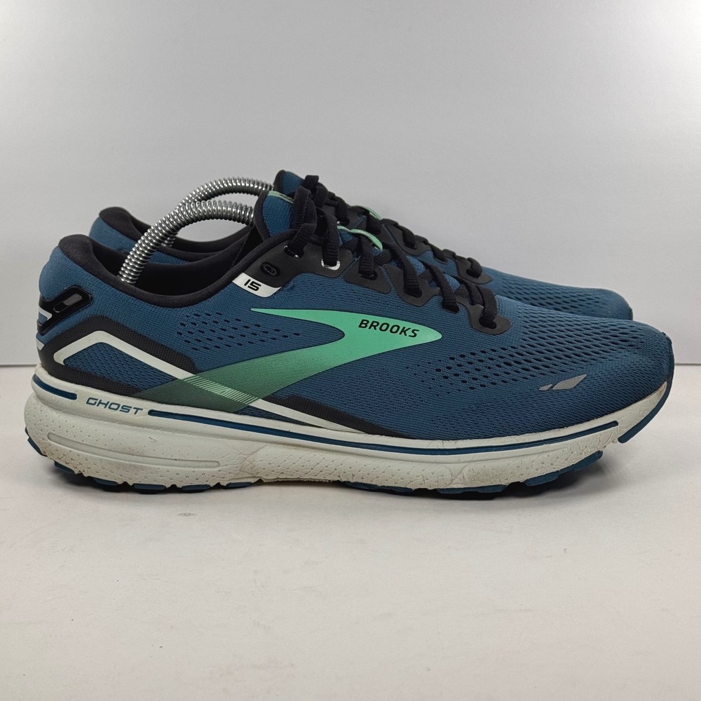 Brooks Ghost 15 Mens Running Shoes Blue Green 1103931D462 Size 10.5 D
